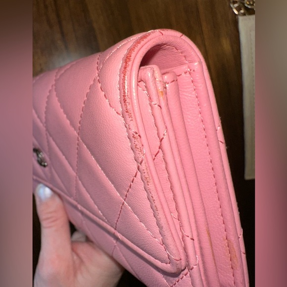 Pink Chanel Classic Wallet On Chain Caviar Woc Crossbody Bag - Picture 16 of 16